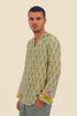 Shirt in printed cotton gauze with hoodie